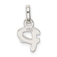 Sterling Silver Letter P Pendant with Enamel view 3