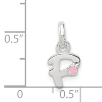 Sterling Silver Letter P Pendant with Enamel view 4