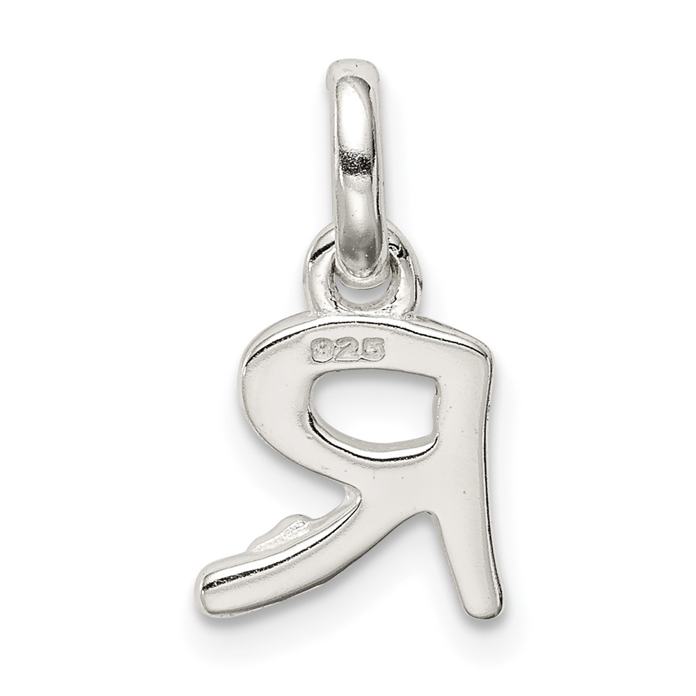 Sterling Silver Letter R with Enamel Pendant (QC7935R)
