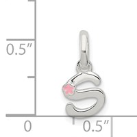 Sterling Silver Letter S Pendant with Enamel view 4