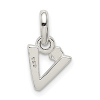 Sterling Silver Letter V with Enamel Pendant view 3