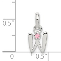 Sterling Silver Letter W Pendant with Enamel view 4
