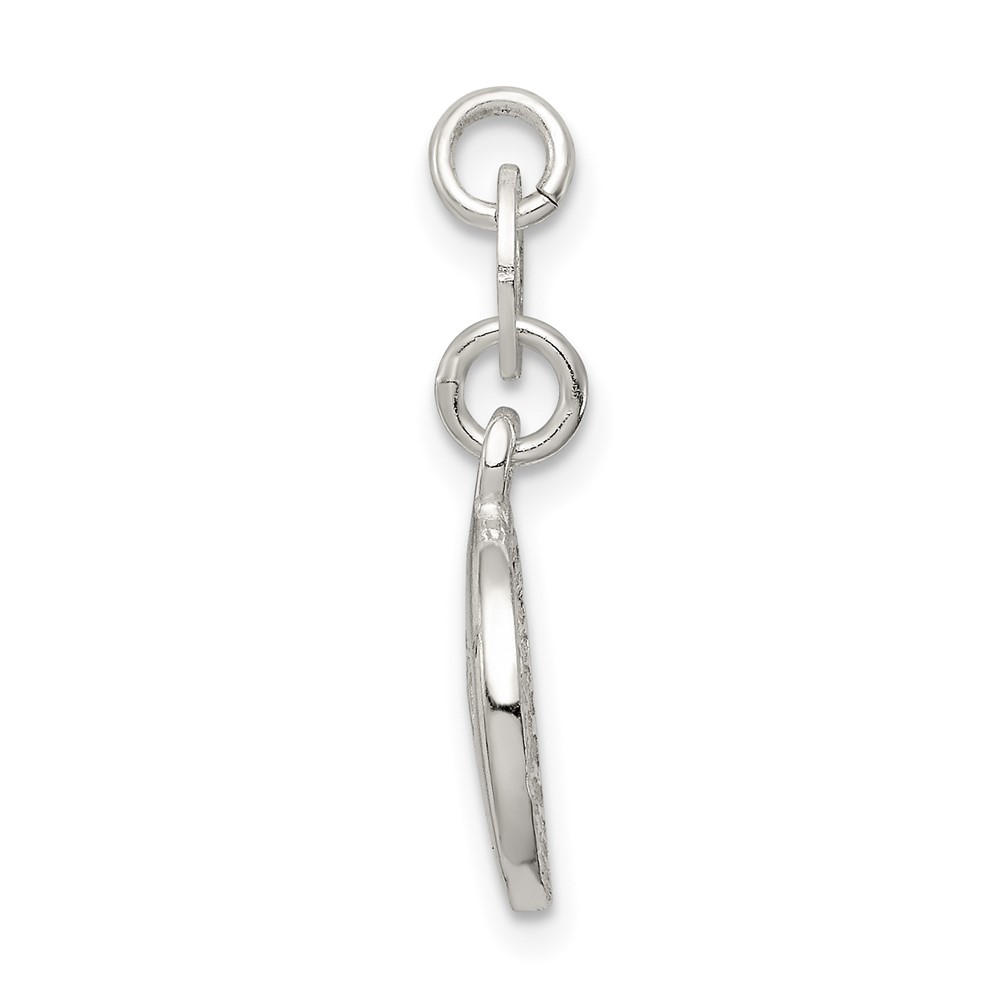 Sterling Silver Round Paw Print Pendant (QC7938)