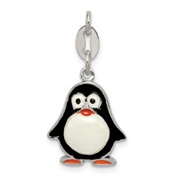 Sterling Silver Enameled Penguin Pendant view 1