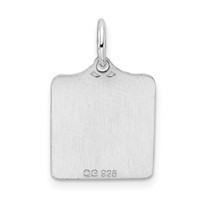 Sterling Silver Rhodium-plated Blue Birth Certificate Polished Charm view 4