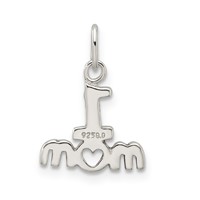 Sterling Silver Polished #1 Mom Charm view 3