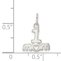 Sterling Silver Polished #1 Mom Charm view 4