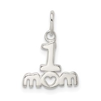 Sterling Silver Polished #1 Mom Charm view 1