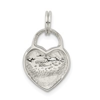 Sterling Silver Polished Mom Heart Charm view 4
