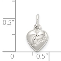 Sterling Silver Polished Love Reversible Puff Heart Charm view 4