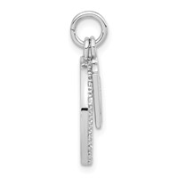 Sterling Silver Polished CZ Love Circle Pendant view 2