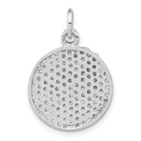 Sterling Silver Polished CZ Love Circle Pendant view 4