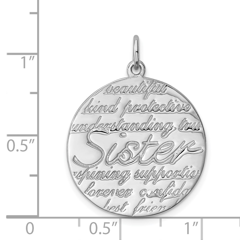 Sterling Silver Rhodium-plated Sister Pendant (QC8102)