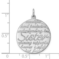 Sterling Silver Rhodium-plated Sister Pendant view 4