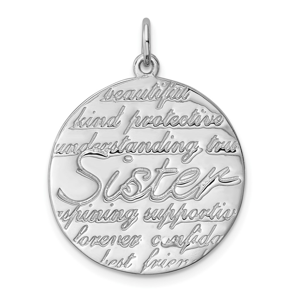 Sterling Silver Rhodium-plated Sister Pendant (QC8102)
