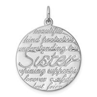 Sterling Silver Rhodium-plated Sister Pendant view 1