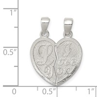 Sterling Silver Polished I Love You 2-Piece Break-Apart Heart Pendant view 3