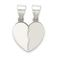 Sterling Silver Antiqued I Love You 2-Piece Break-Apart Heart Pendant view 3