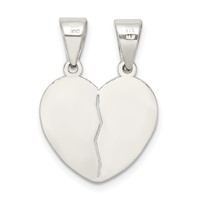 Sterling Silver Polished Te Amo Break Apart Heart Pendant view 4