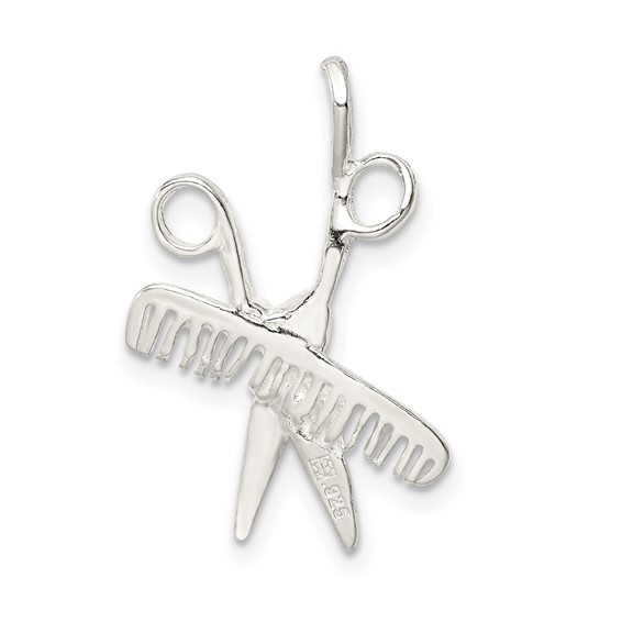 Sterling Silver Comb & Scissors Charm