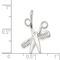 Sterling Silver Comb & Scissors Charm view 3
