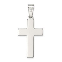 Sterling Silver Polished Cross Pendant view 4