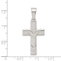 Sterling Silver Polished Cross Pendant view 3