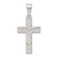 Sterling Silver Polished Cross Pendant view 1