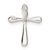 Sterling Silver Polished Diamond Cross Chain Slide view 4