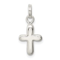 Sterling Silver Polished Cross Charm view 4