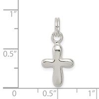Sterling Silver Polished Cross Charm view 3