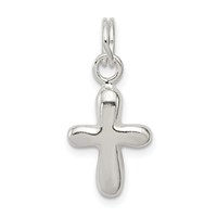 Sterling Silver Polished Cross Charm view 1