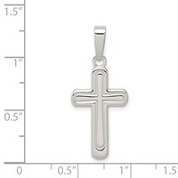 Sterling Silver Polished Cross Pendant view 3
