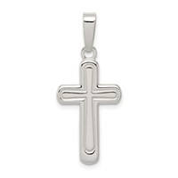 Sterling Silver Polished Cross Pendant view 1