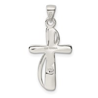 Sterling Silver Polished Cross Pendant view 4