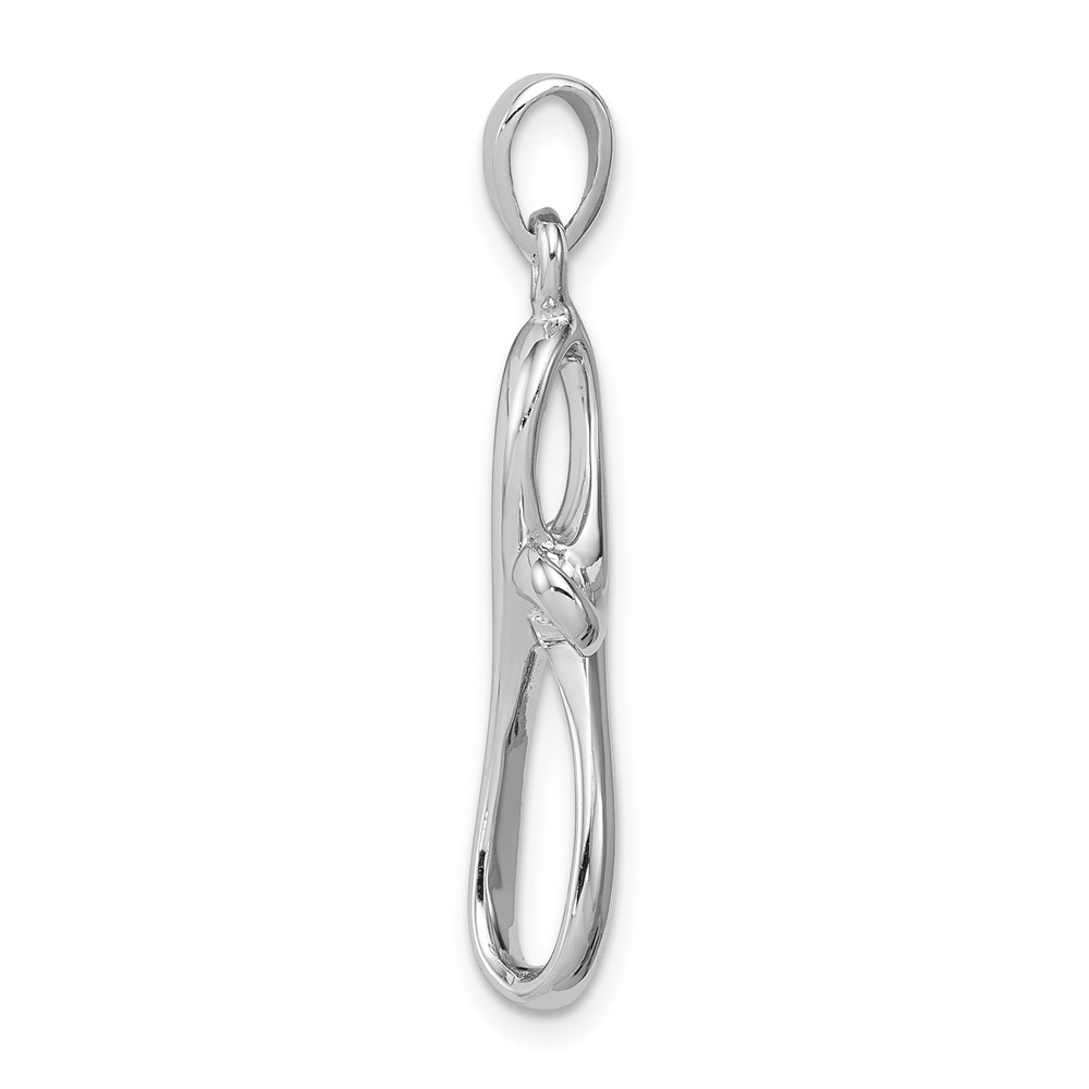 Sterling Silver Rhodium-plated Polished Cross Pendant (QC8121)