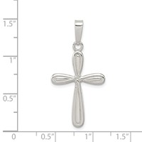 Sterling Silver Polished Latin Cross Pendant view 3