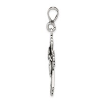 Sterling Silver Antiqued Textured Cross Pendant view 2
