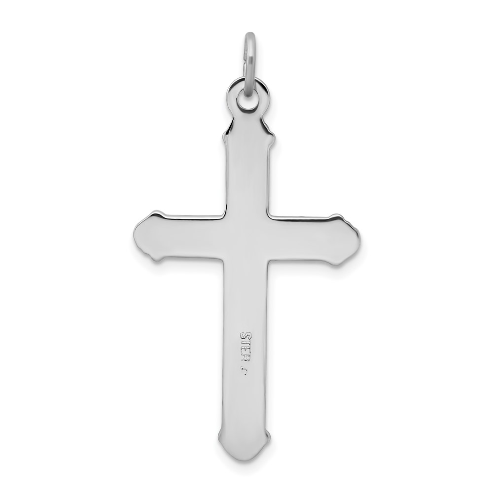 Sterling Silver, Gold-tone, Blk Rhod Criss Cross Design Cross Pendant (QC8129)