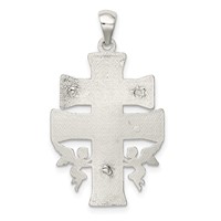 Sterling Silver Polished Mini Caravaca Crucifix Pendant view 4