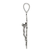 Sterling Silver Antiqued Large Caravaca Inri Crucifix Cross Pendant view 2