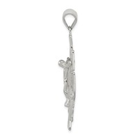 Sterling Silver Polished Large Caravaca Inri Crucifix Cross Pendant view 2