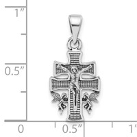 Sterling Silver Antiqued Mini Inri Crucifix Pendant view 3
