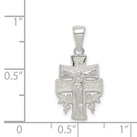 Sterling Silver Polished Mini Inri Crucifix Pendant view 3