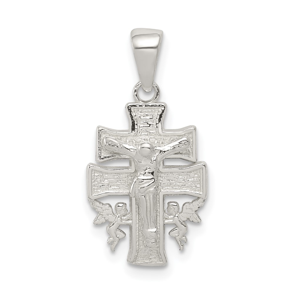 Sterling Silver Polished Mini Inri Crucifix Pendant