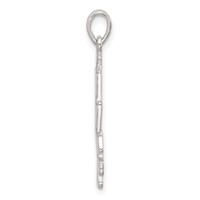 Sterling Silver Polished Caravaca Double Cross Pendant with Angels Crucifix view 2