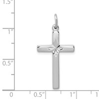 Sterling Silver Rhodium-plated Cross Pendant view 4