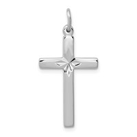 Sterling Silver Rhodium-plated Cross Pendant view 1