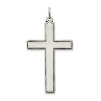 Sterling Silver Oxidized Cross Pendant with Prayer on Back view 1