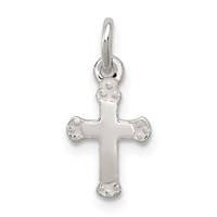 Sterling Silver Polished Cross Charm view 1